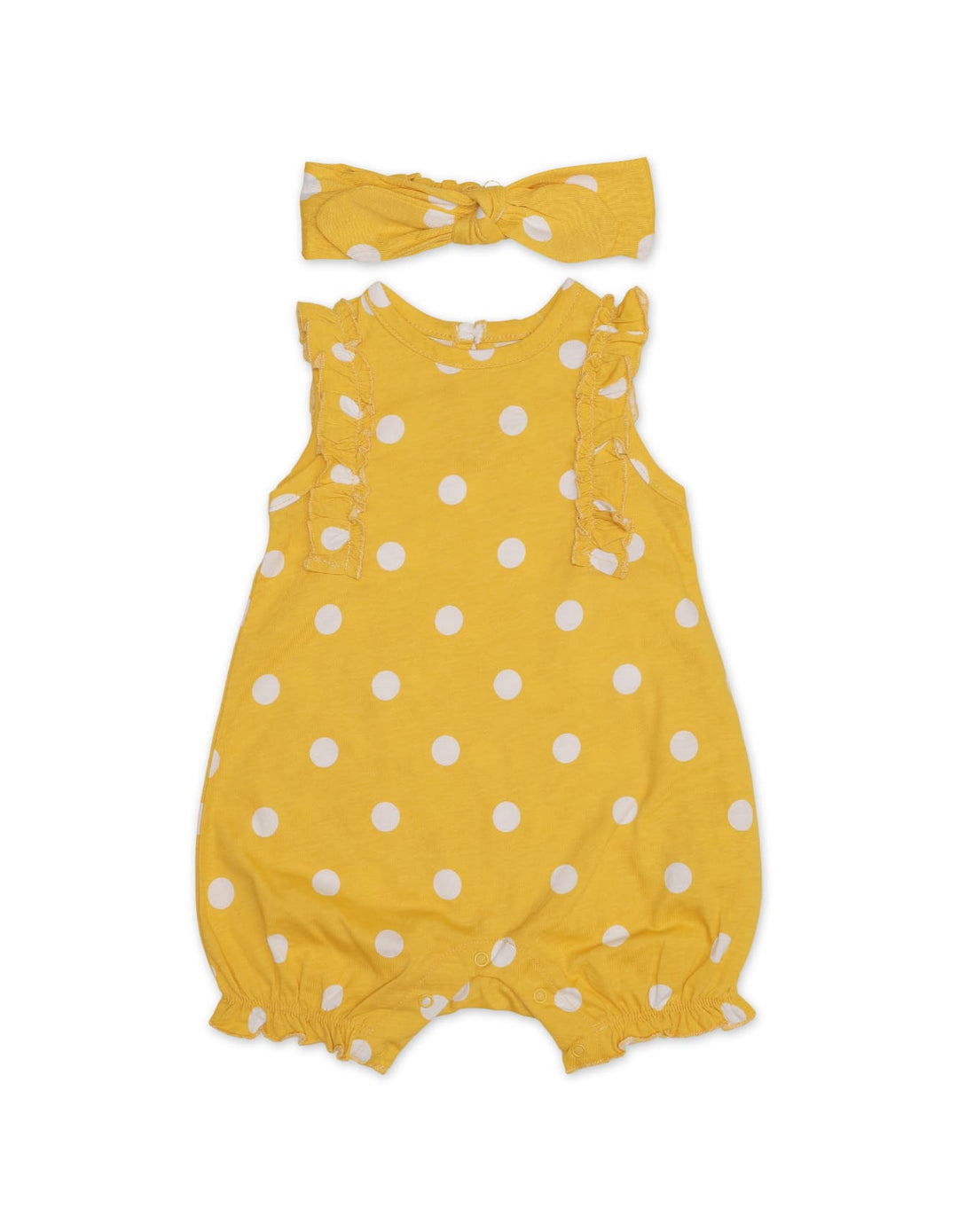 Zubaida's Sleeveless Polka Dots Romper with a coordinating Headband - Zubaidas Official™