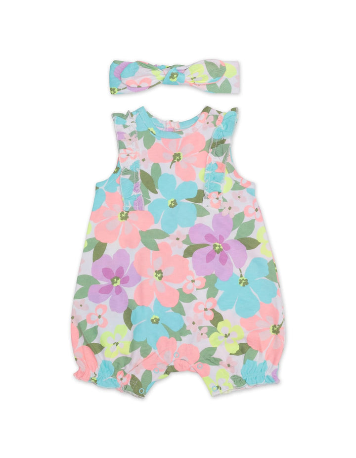 Zubaida's Sleeveless Floral Romper with a coordinating Headband - Zubaidas Official™