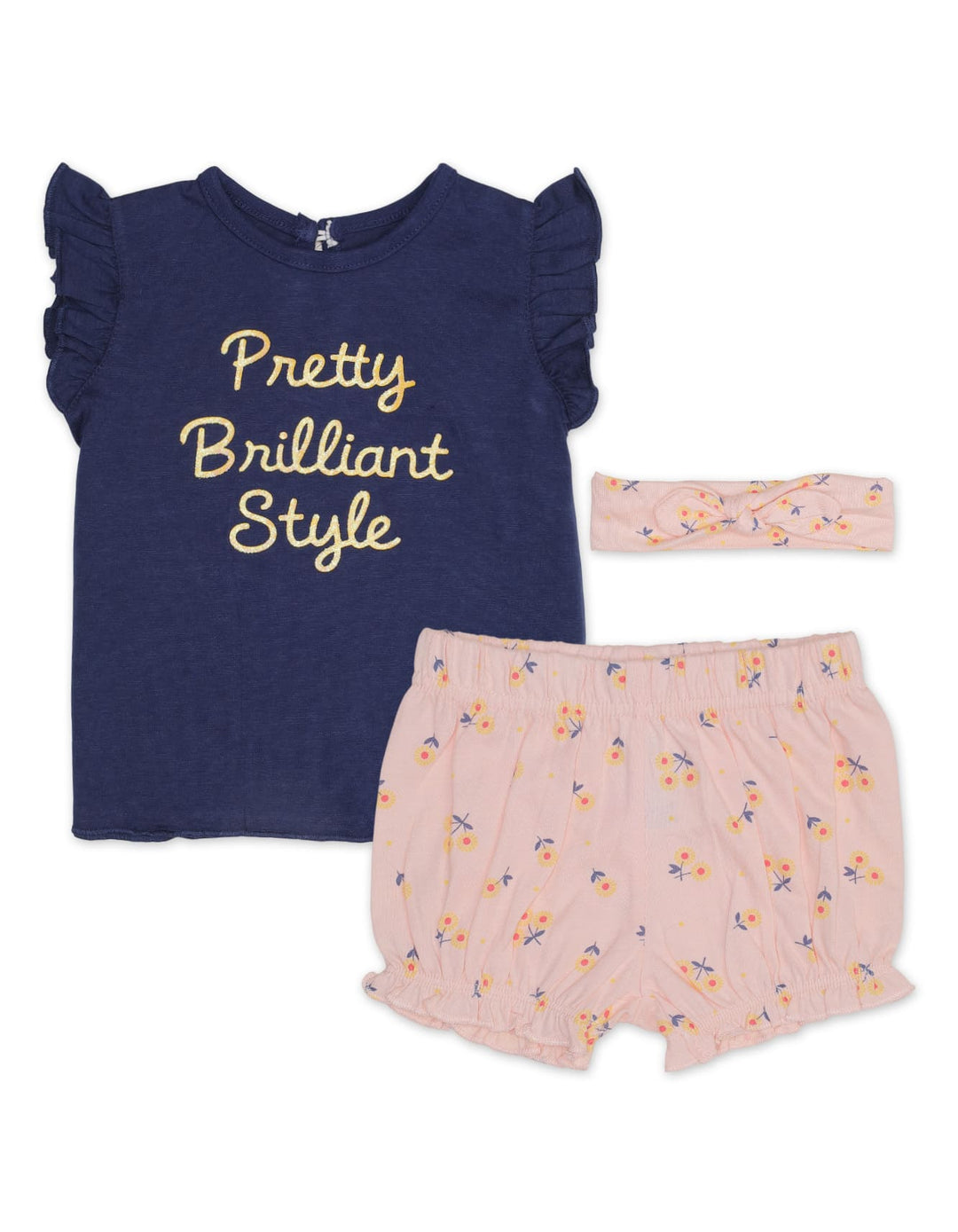 Zubaida's Floral 3 Pcs Suit Set with a coordinating Headband - Zubaidas Official™