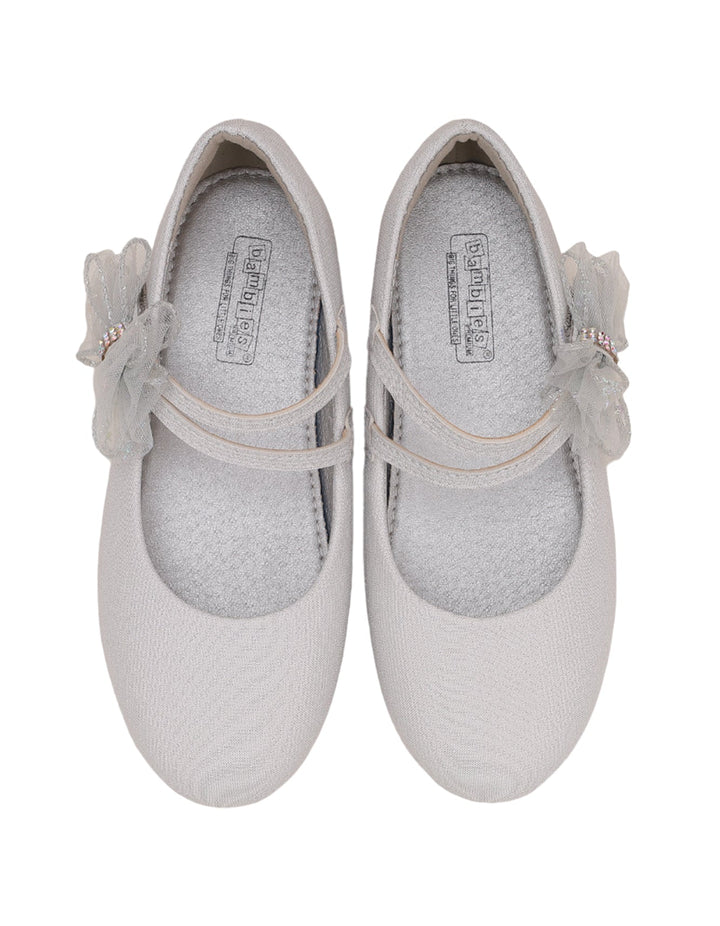 Shoes Light Gray Bow Theme for Girls - Kids - Zubaidas Official™
