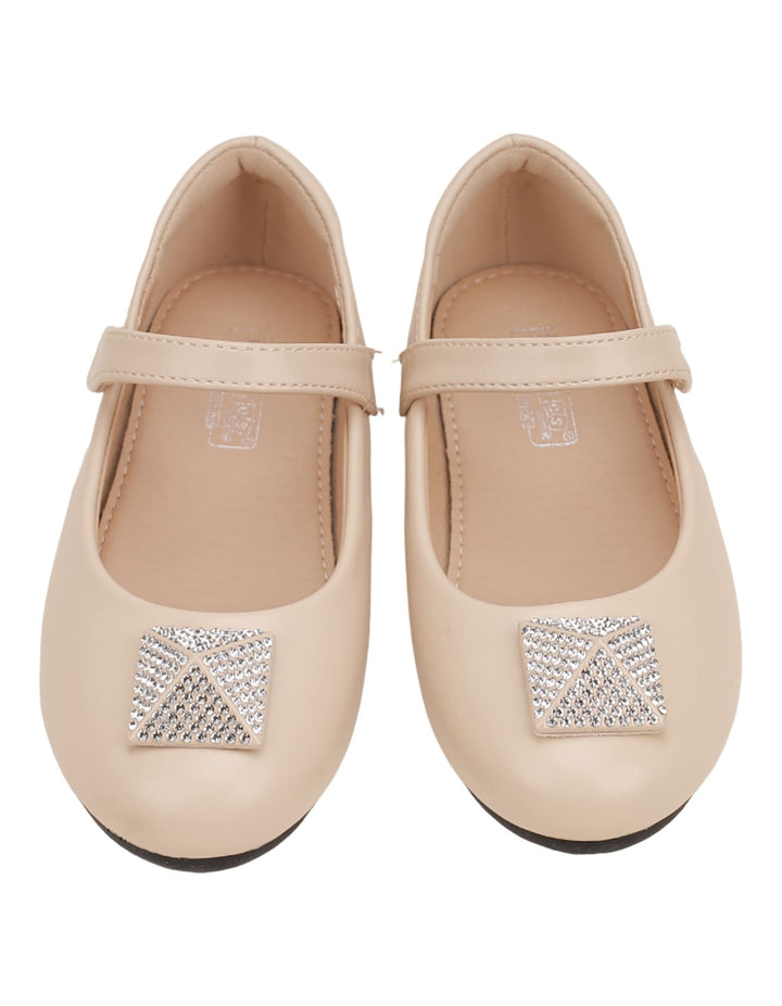 Shoes Beige with Diamontee Motif for Girls - Toddler - Zubaidas Official™