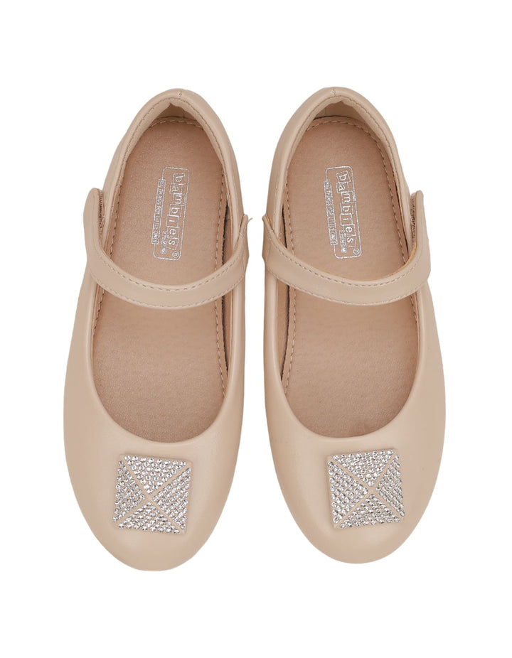 Shoes Beige with Diamontee Motif for Girls - Toddler - Zubaidas Official™