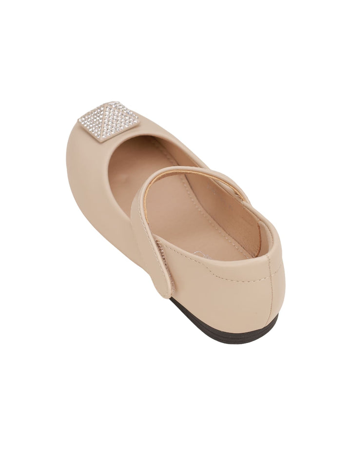 Shoes Beige with Diamontee Motif for Girls - Toddler - Zubaidas Official™