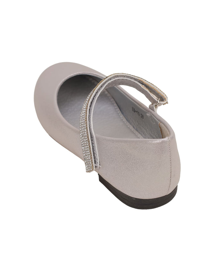 Shoes Shiny Silver with Diamontee Straps for Girls - Toddler - Zubaidas Official™
