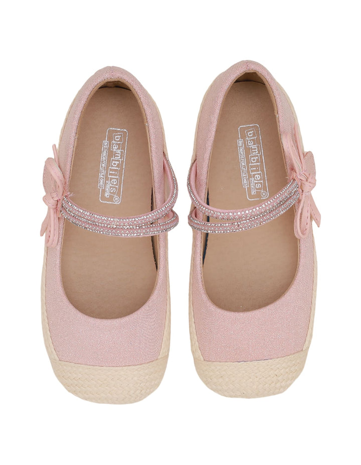 Shoes Pink with Diamontees & Bow Theme for Girls - Kids - Zubaidas Official™