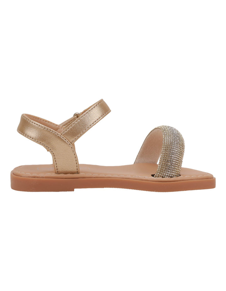 Sandal Golden with Diamontee Top Strap for Girls - Infant - Zubaidas Official™