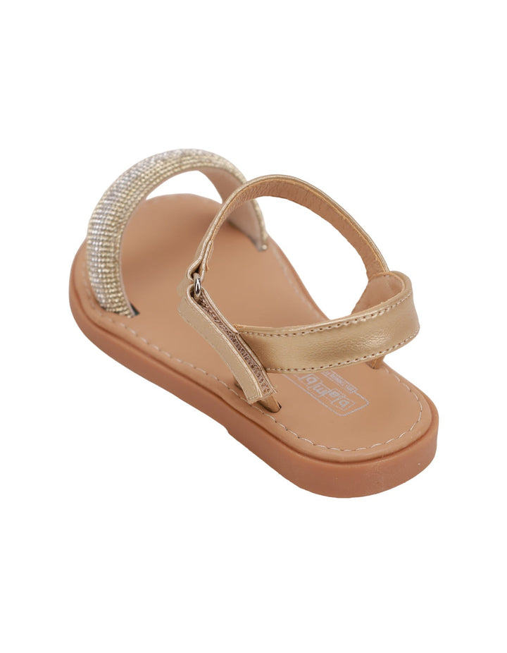 Sandal Golden with Diamontee Top Strap for Girls - Infant - Zubaidas Official™