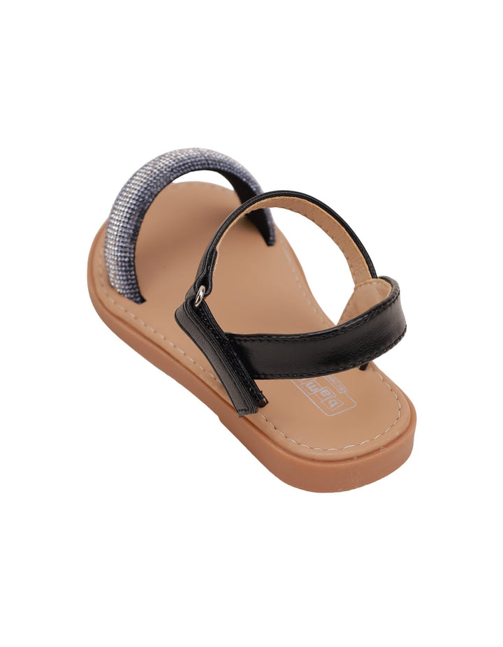 Sandal Black with Diamontee Top Strap for Girls - Infant - Zubaidas Official™