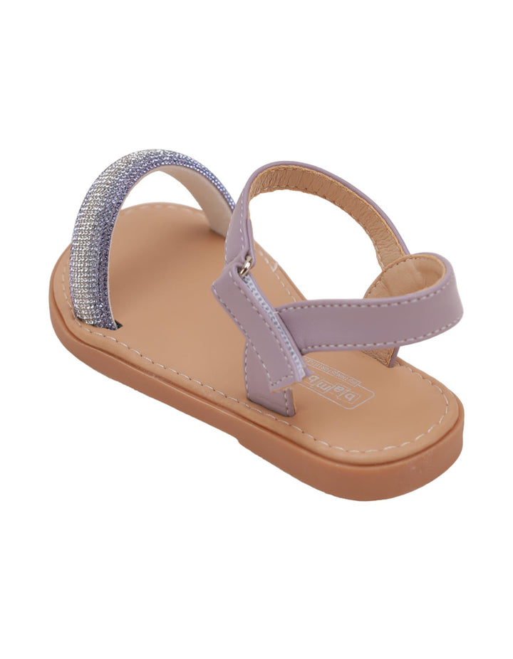 Sandal Purple with Diamontee Top Strap for Girls - Kids - Zubaidas Official™