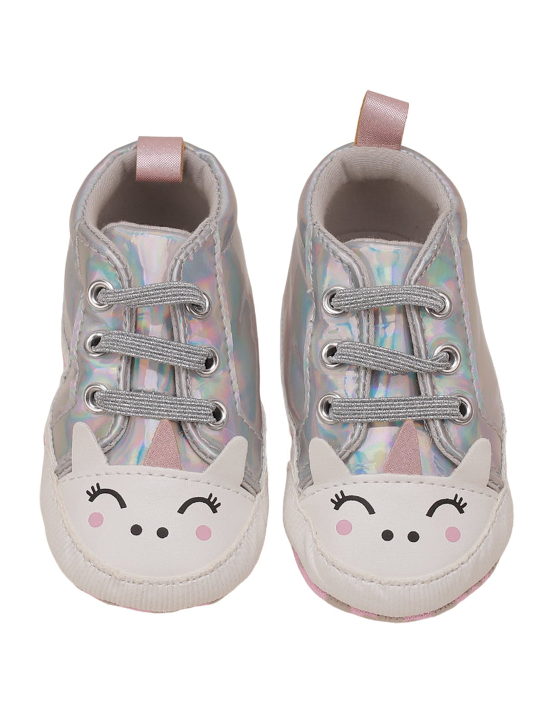 Booties Shiny Silver with Unicorn Theme for Girls - Zubaidas Official™