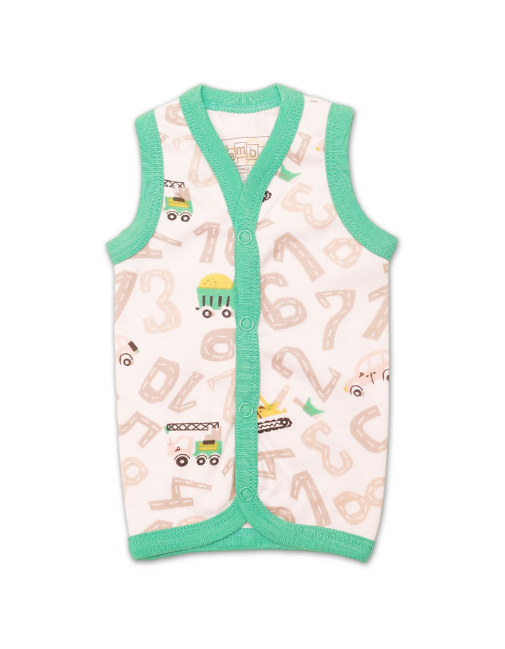 Zubaida's Vest White with Numbers Theme - Pack of 3 - Zubaidas Official™