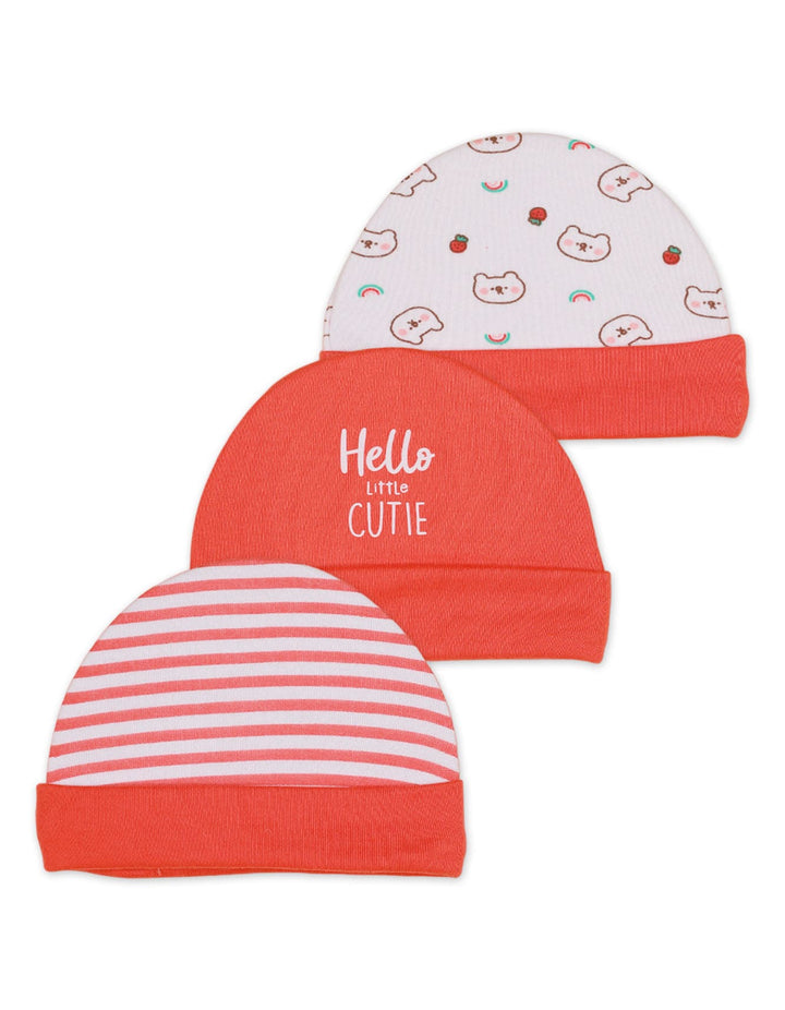 Baby Caps with Teddy Theme Unisex - Pack of 3 - Zubaidas Official™