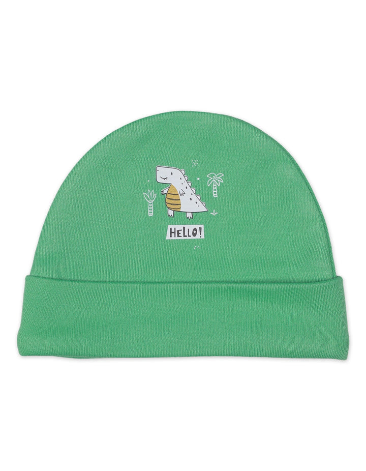 Baby Caps Green Dino Theme for Boys- Pack of 3
 - Medium - Zubaidas Official™