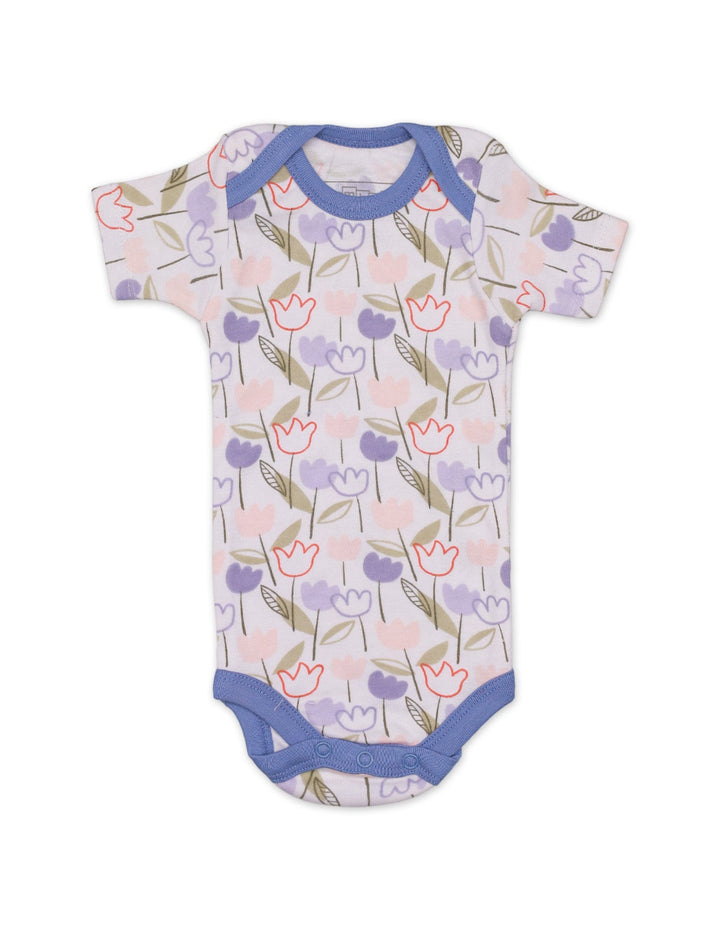 Zubaida's Body Suit Set with Flower Lilac Theme for Girls- Pack of 3 - Zubaidas Official™