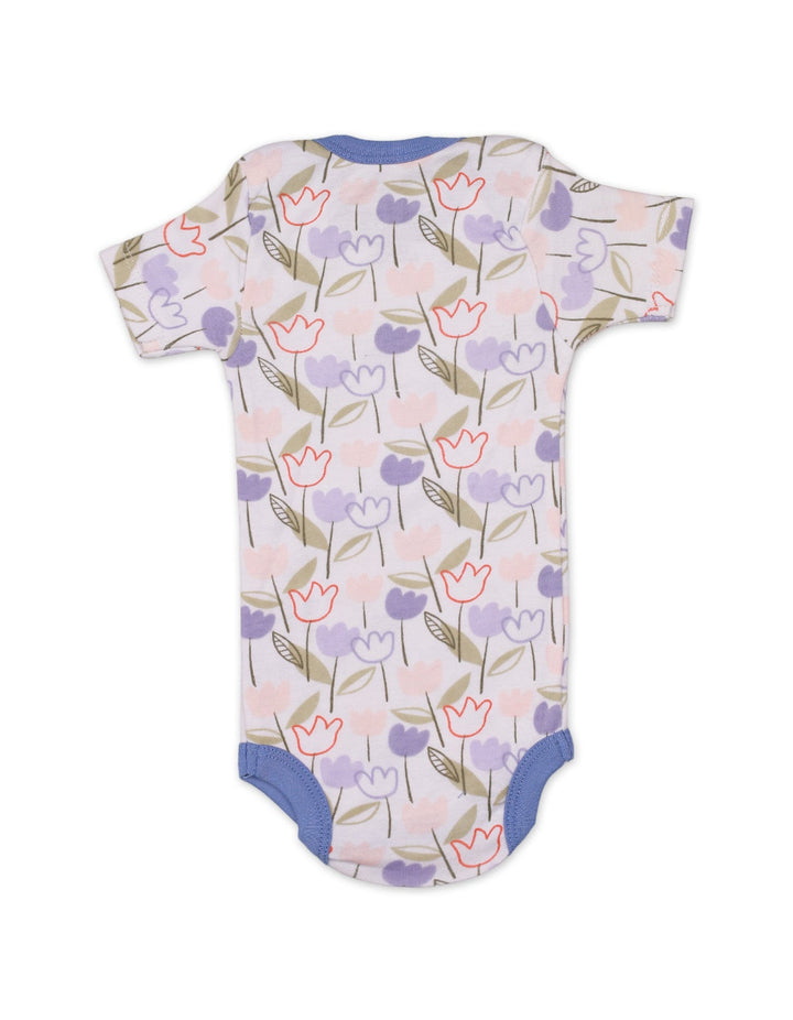 Zubaida's Body Suit Set with Flower Lilac Theme for Girls- Pack of 3 - Zubaidas Official™