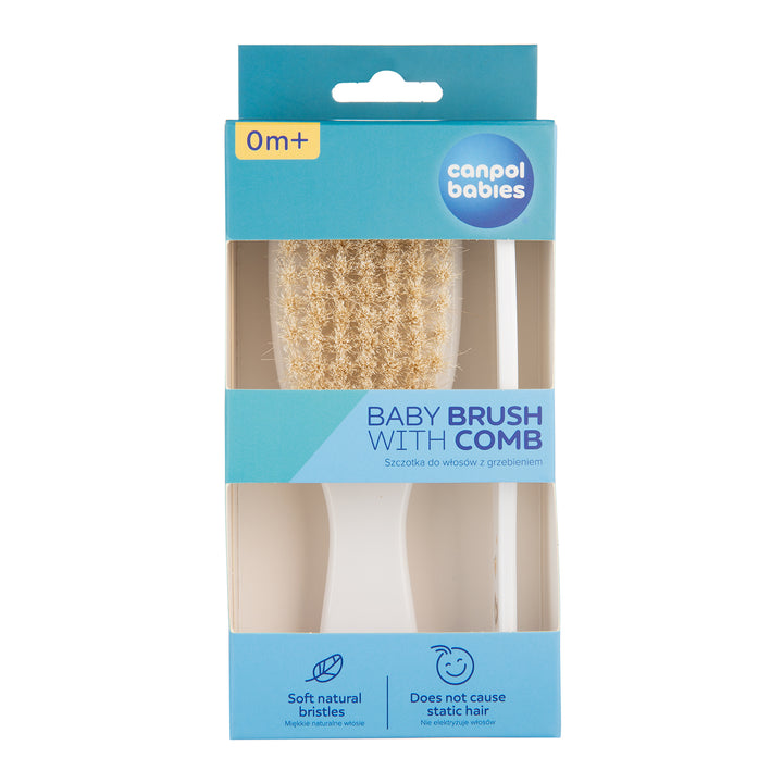 Zubaida's Canpol Babies Baby Brush and Comb with Soft Natural Bristles NEWBORN BABY White - 7/406 - Zubaidas Official™
