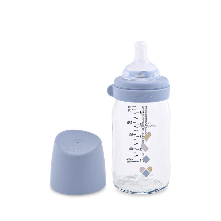 Zubaida's Farlin Glass Wide Neck Feeder Blue 160Ml - AB-32009 - Zubaidas Official™