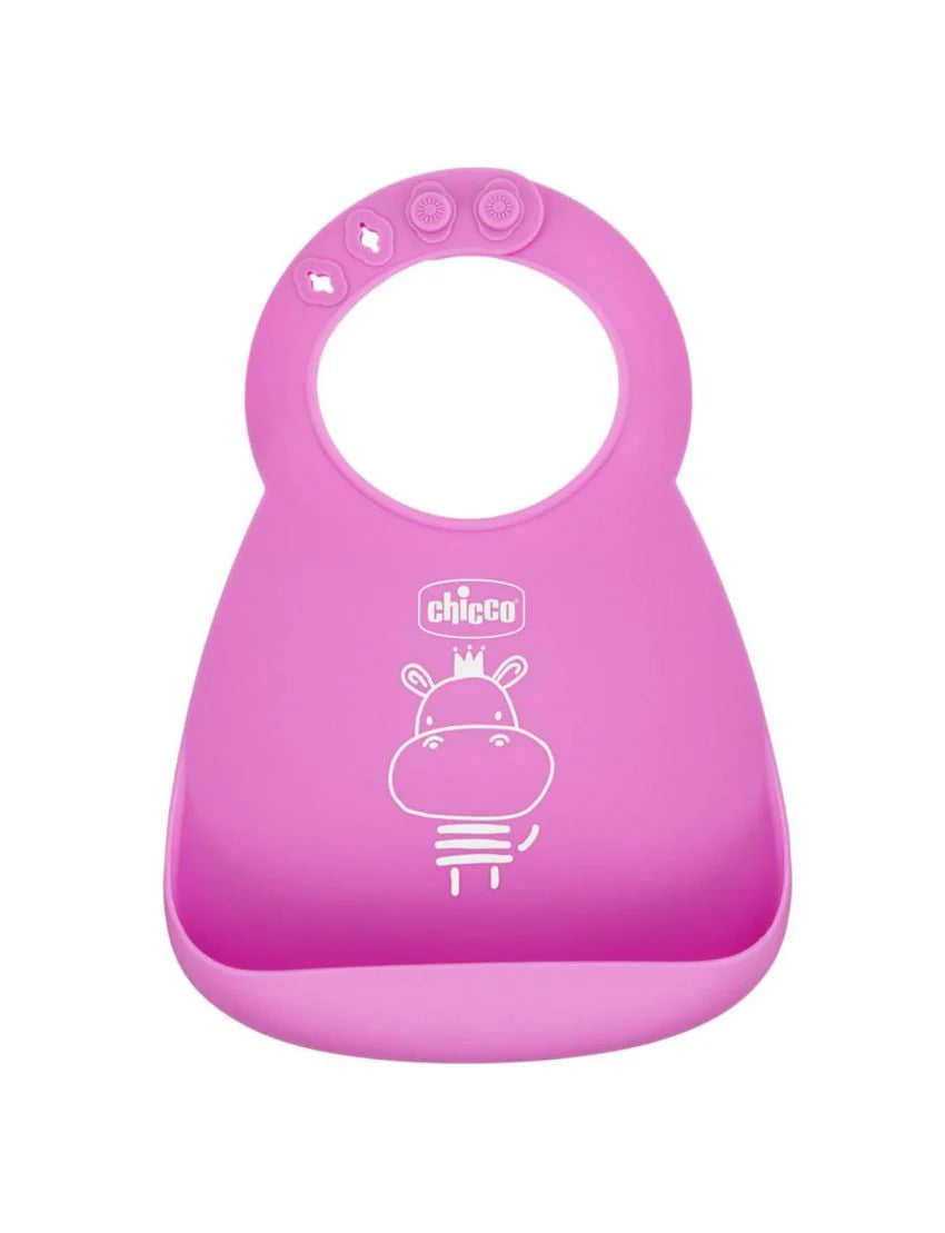Zubaida's Chicco Silicone Bib With Crumble Catcher Pink (Chi-00010219100000) - Zubaidas Official™