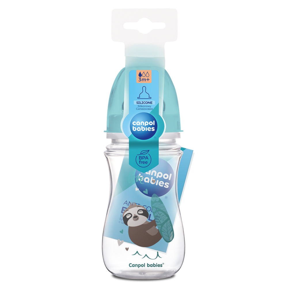 Zubaida's Canpol babies Easystart Anti-colic Wide Neck Bottle 240ml PP EXOTIC ANIMALS blue - 35/221 - Zubaidas Official™