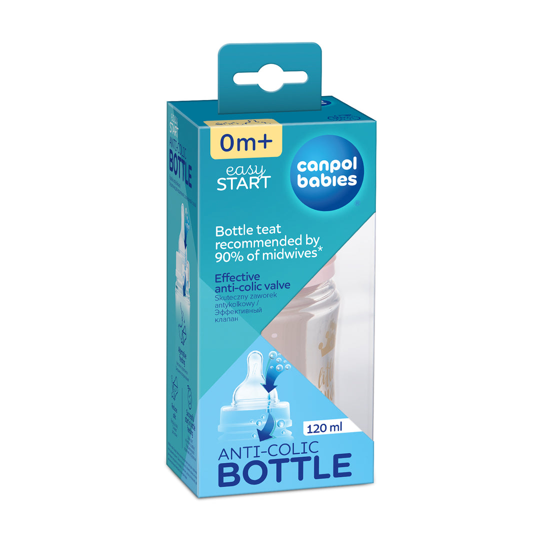 Zubaida's Canpol babies Anti-colic Wide Neck Bottle 120ml PP Easy Start ROYAL BABY Pink - 35/233 - Zubaidas Official™