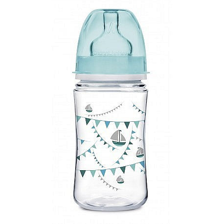 Zubaida's Canpol Babies Easy Start Wide Neck PP Bottle 240 ml LET'S CELEBRATE Blue - 35/229 - Zubaidas Official™