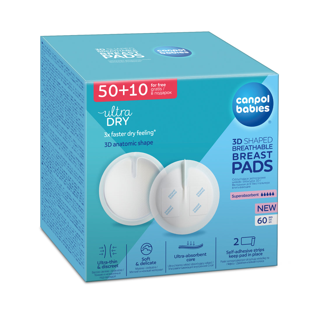 Zubaida's Canpol babies 3D Shaped Breathable Disposable Breast Pads 60 pcs - 1/652 - Zubaidas Official™