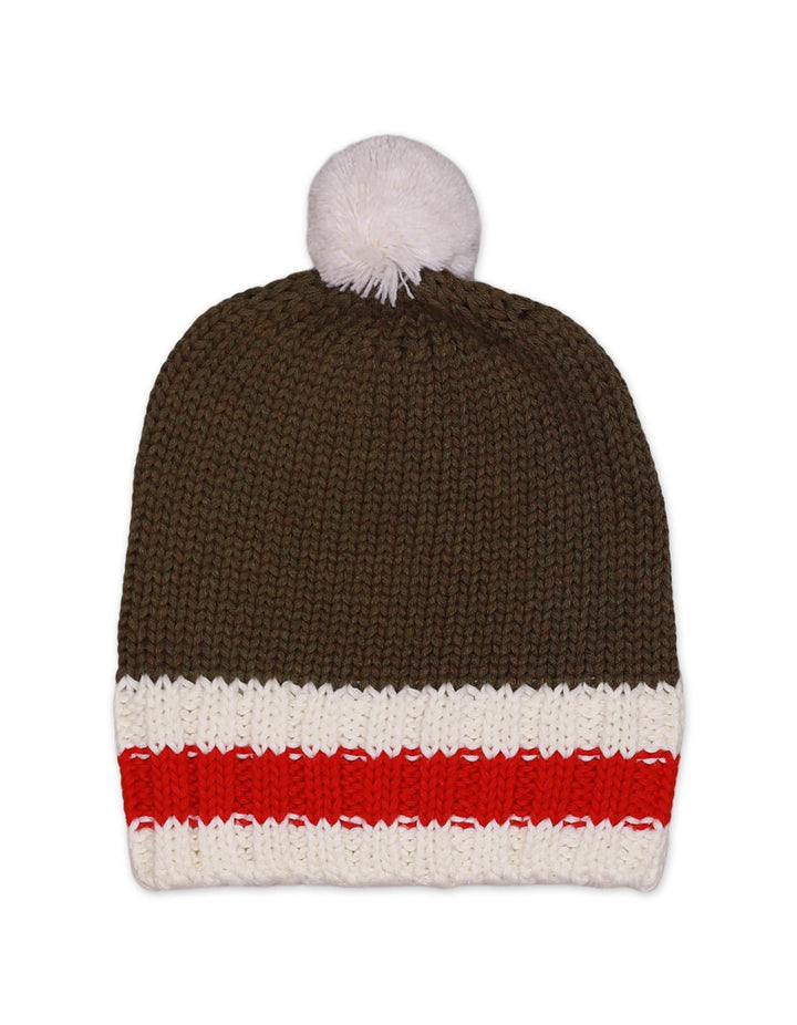 Zubaida's Caps Woolen Green With Stripes - Zubaidas Official™