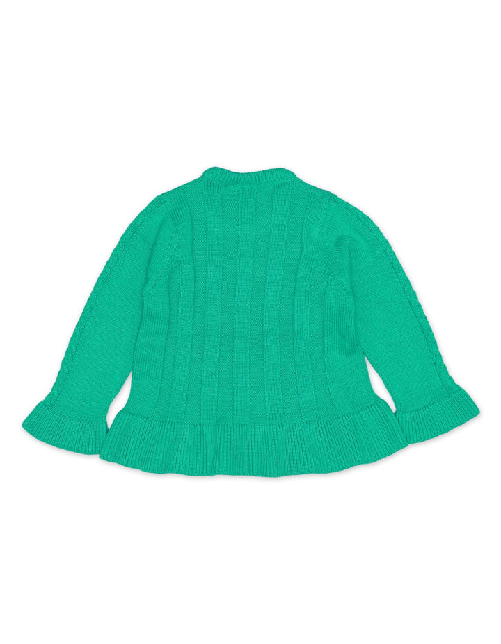 Zubaida's Sweater Frill Bottom Green for Girls - Zubaidas Official™
