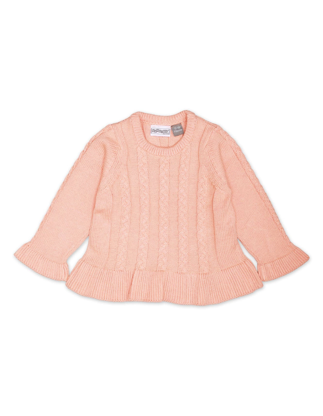 Zubaida's Sweater Frill Bottom Peach for Girls - Zubaidas Official™