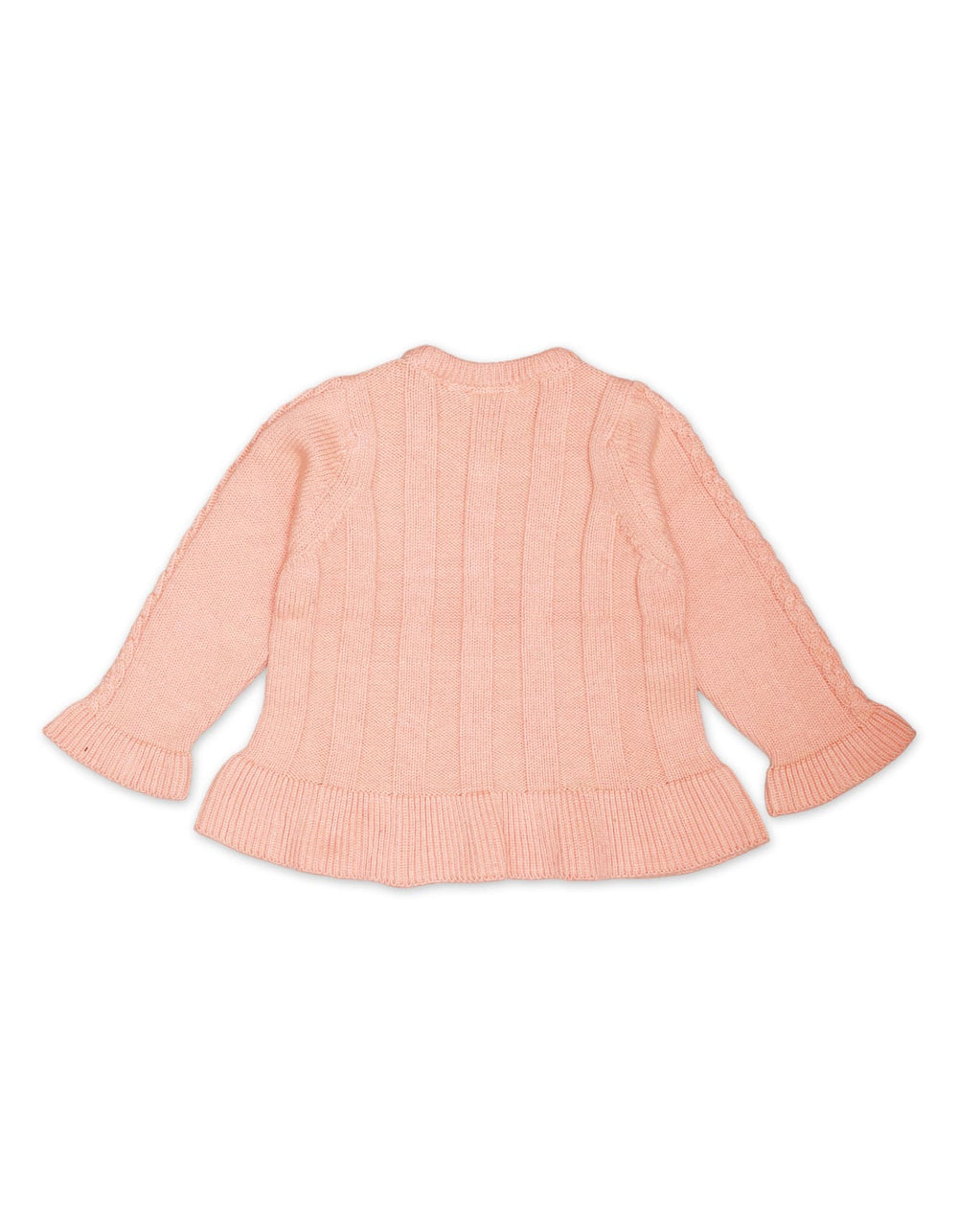 Zubaida's Sweater Frill Bottom Peach for Girls - Zubaidas Official™