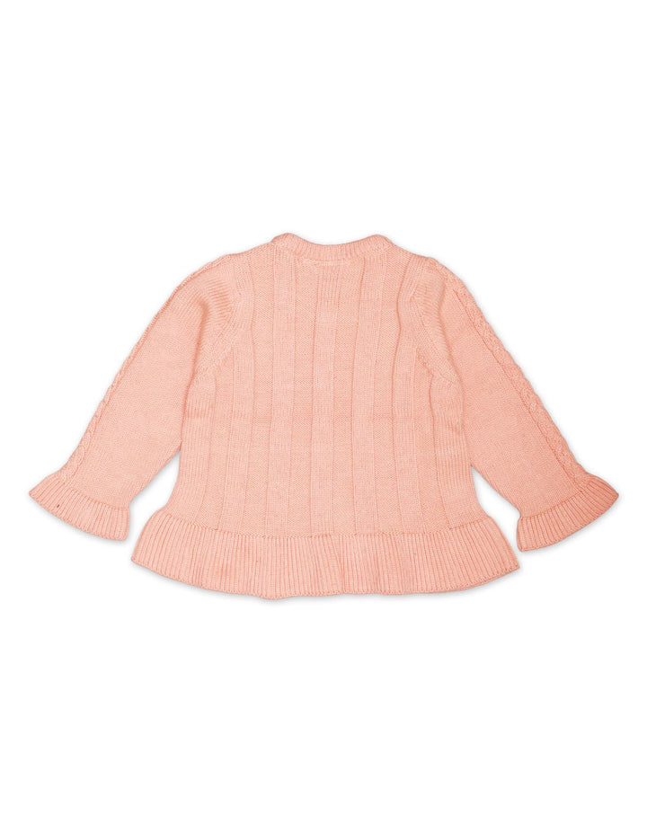 Zubaida's Sweater Frill Bottom Peach for Girls - Zubaidas Official™