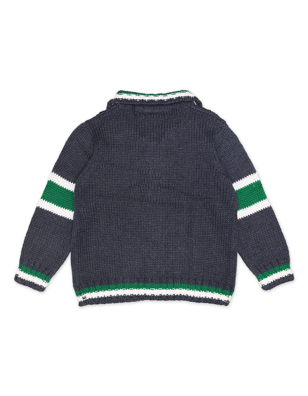 Zubaida's Sweater Front Button Bluesish Grey Base Stripes Toddler - Zubaidas Official™
