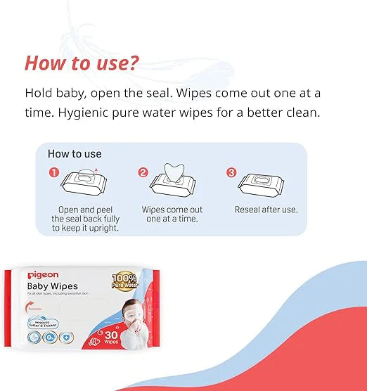 Zubaida's Pigeon Wipes Pure Water 30 Sheets - P79479 - Zubaidas Official™