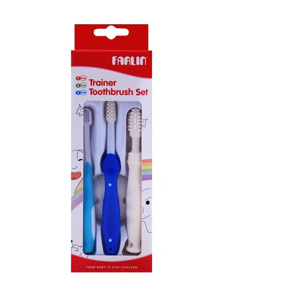 Zubaida's Farlin Three Stages Tooth Brush Set - Blue - BF-118A - Zubaidas Official™