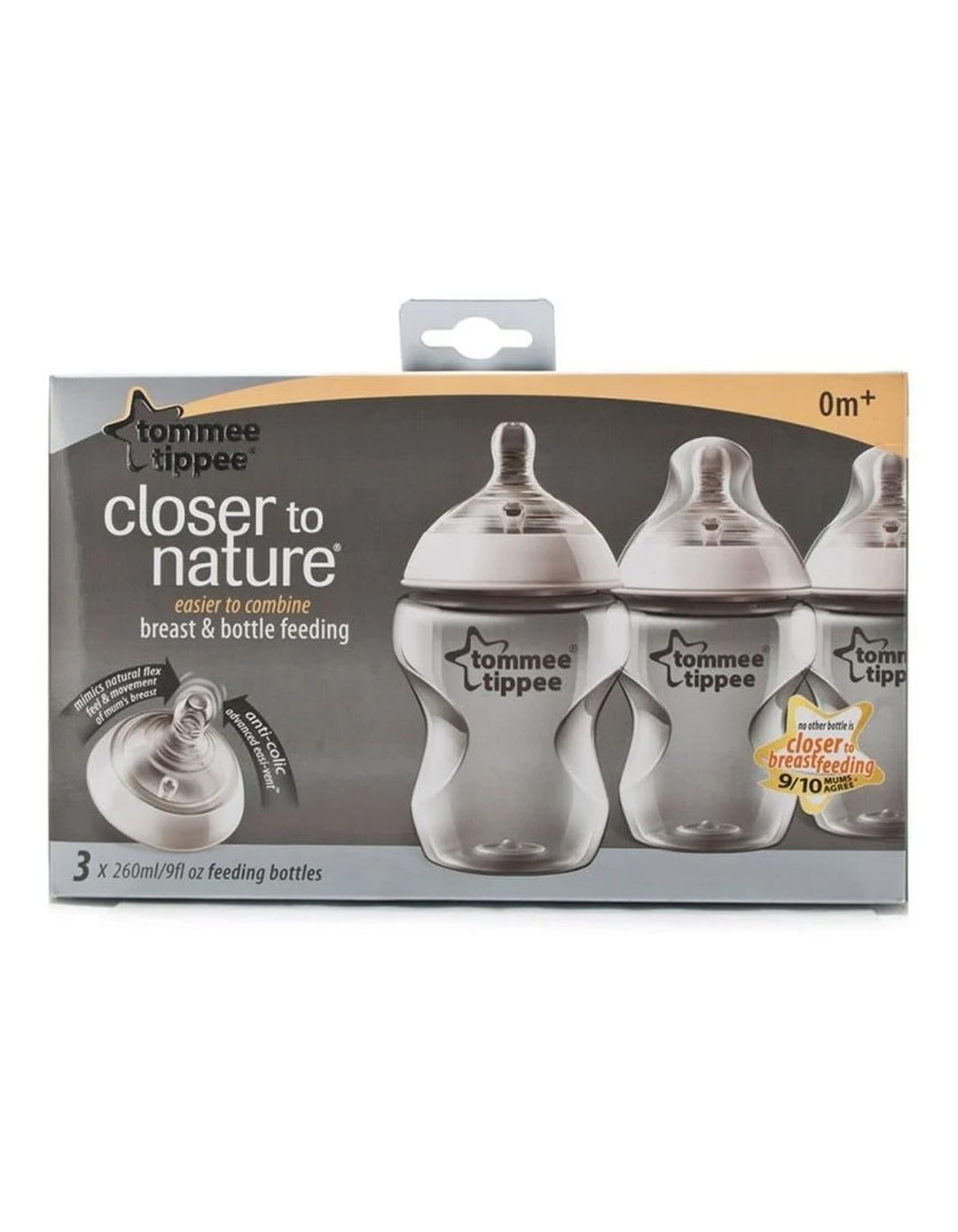 Tommee Tippee Feeding Bottles PK- 3 260 ML / 9 OZ - TT 422530 - Zubaidas Official™