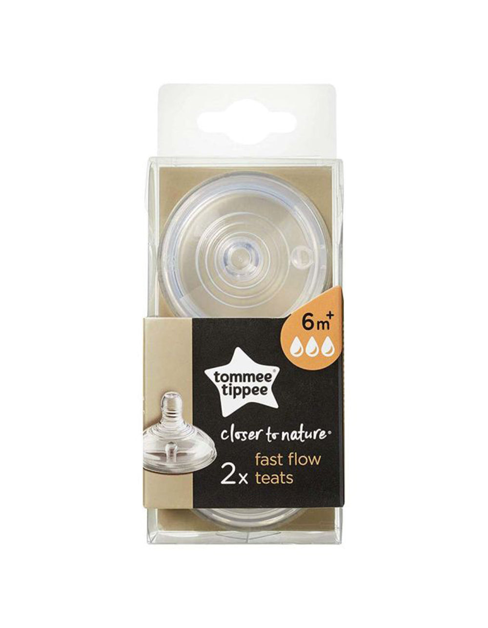 Tommee Tippee Closer to Nature Fast Flow Silicone Wide Neck Teats Pk of 2 - TT 421124 - Zubaidas Official™