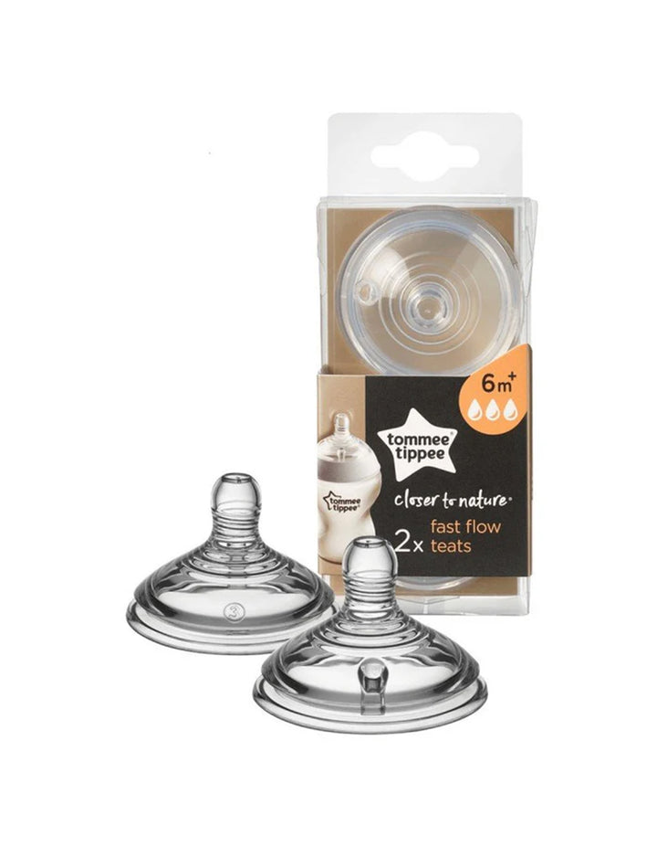 Tommee Tippee Closer to Nature Fast Flow Silicone Wide Neck Teats Pk of 2 - TT 421124 - Zubaidas Official™