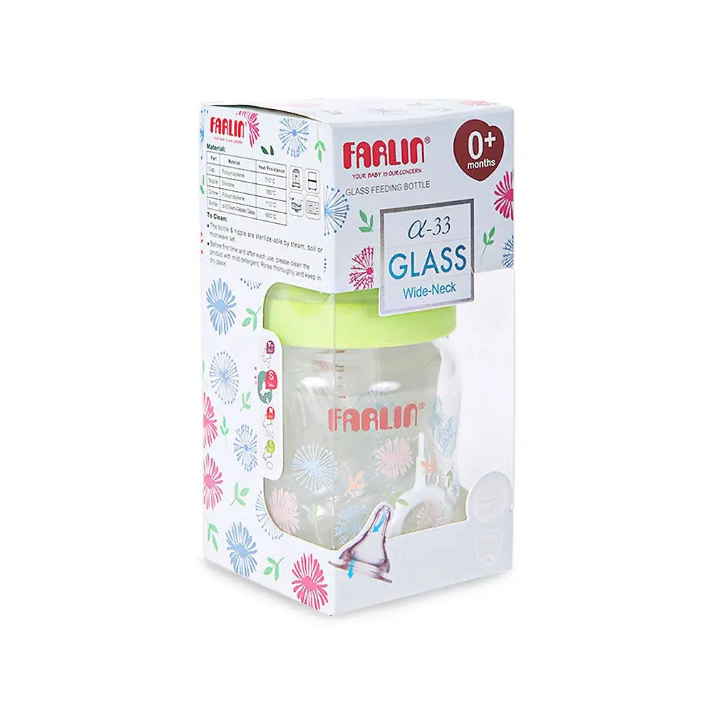 Zubaida's Farlin Wide-Neck Glass Feeding Bottle 120ml - AB-32005-M - Zubaidas Official™