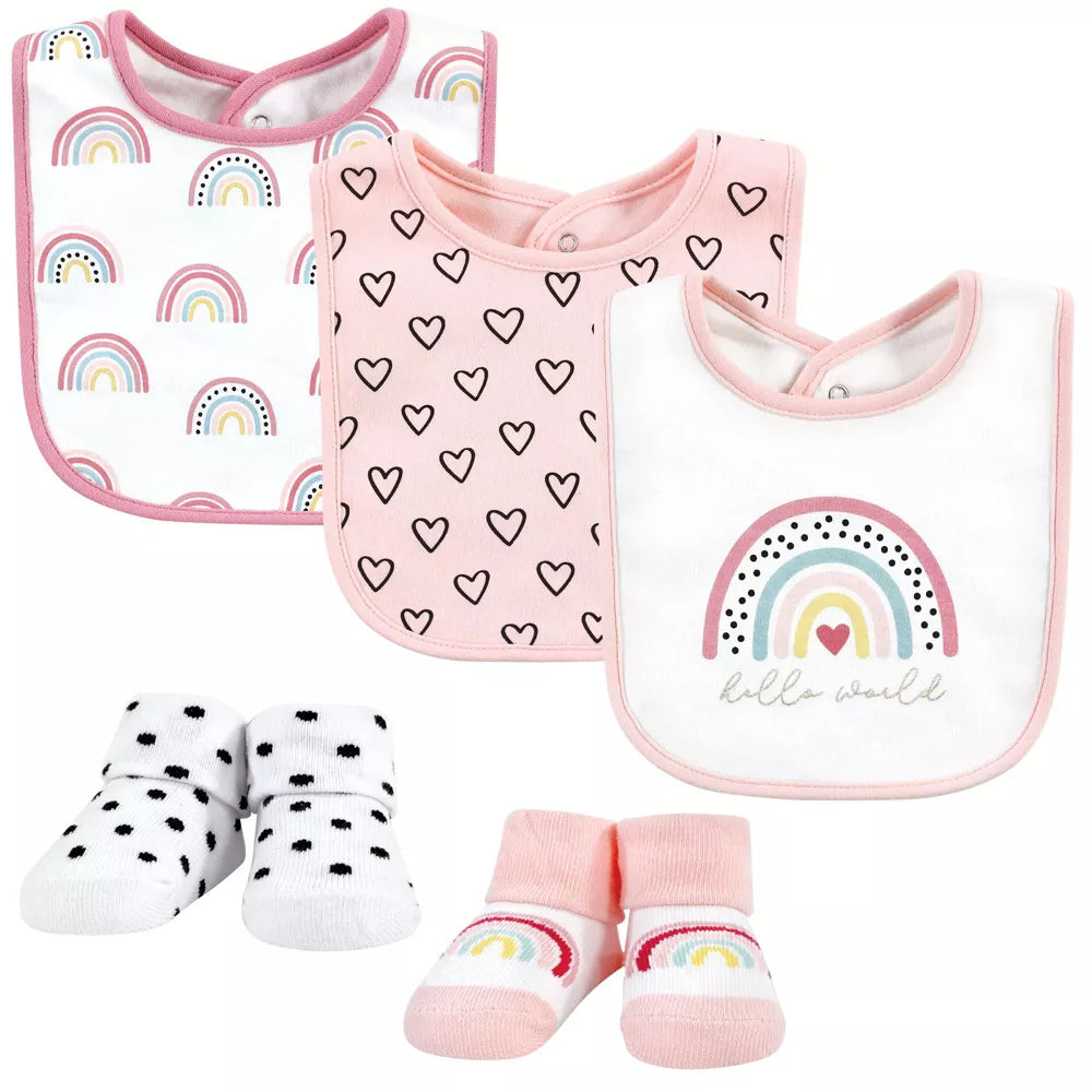 Zubaida's Adorable 5 Pcs Socks & Bibs Coordinated Set - Zubaidas Official™