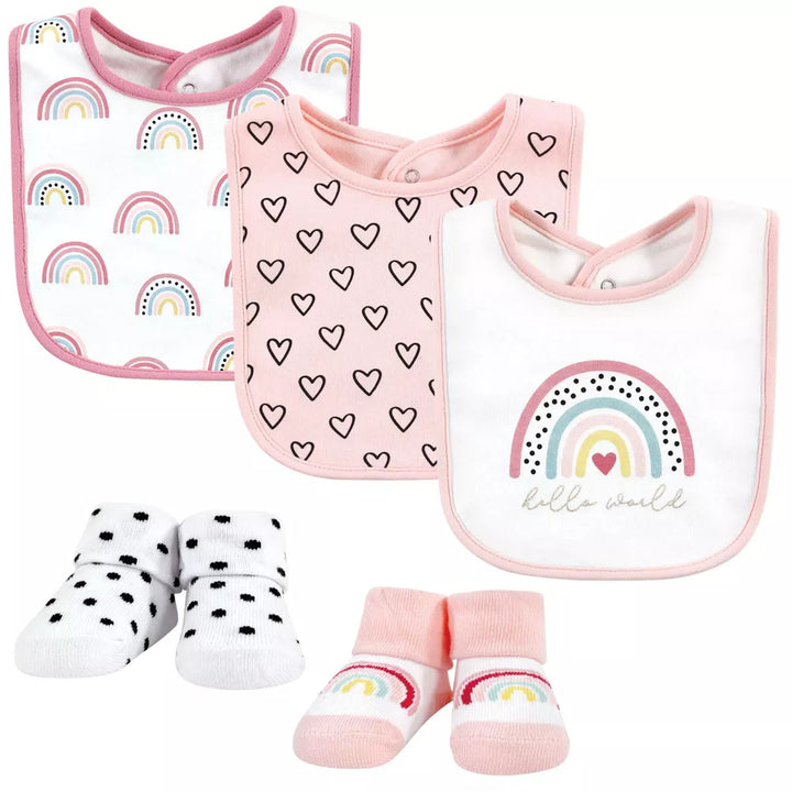 Zubaida's Adorable 5 Pcs Socks & Bibs Coordinated Set - Zubaidas Official™