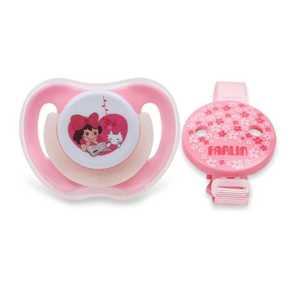 Zubaida's Farlin Newborn Glow-in-Dark Pacifier N Chain 6M+ Pink - BA-20009 - Zubaidas Official™