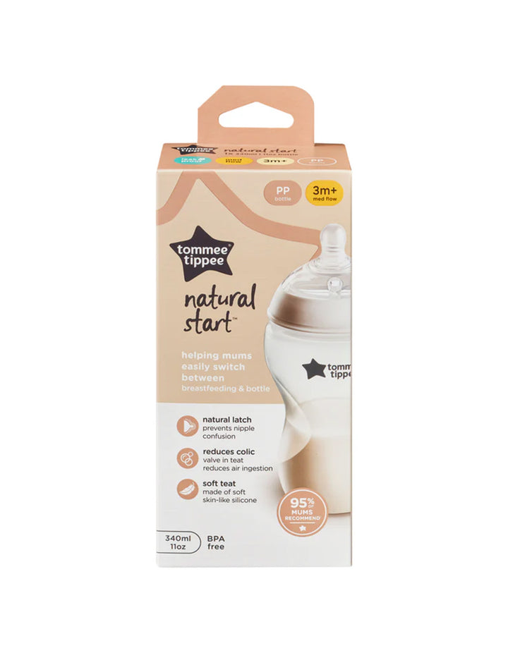 Tommee Tippee 340 ML Natural Start Bottle with Medium Flow Teat TT 423913 at Zubaidas Official™ Pakistan