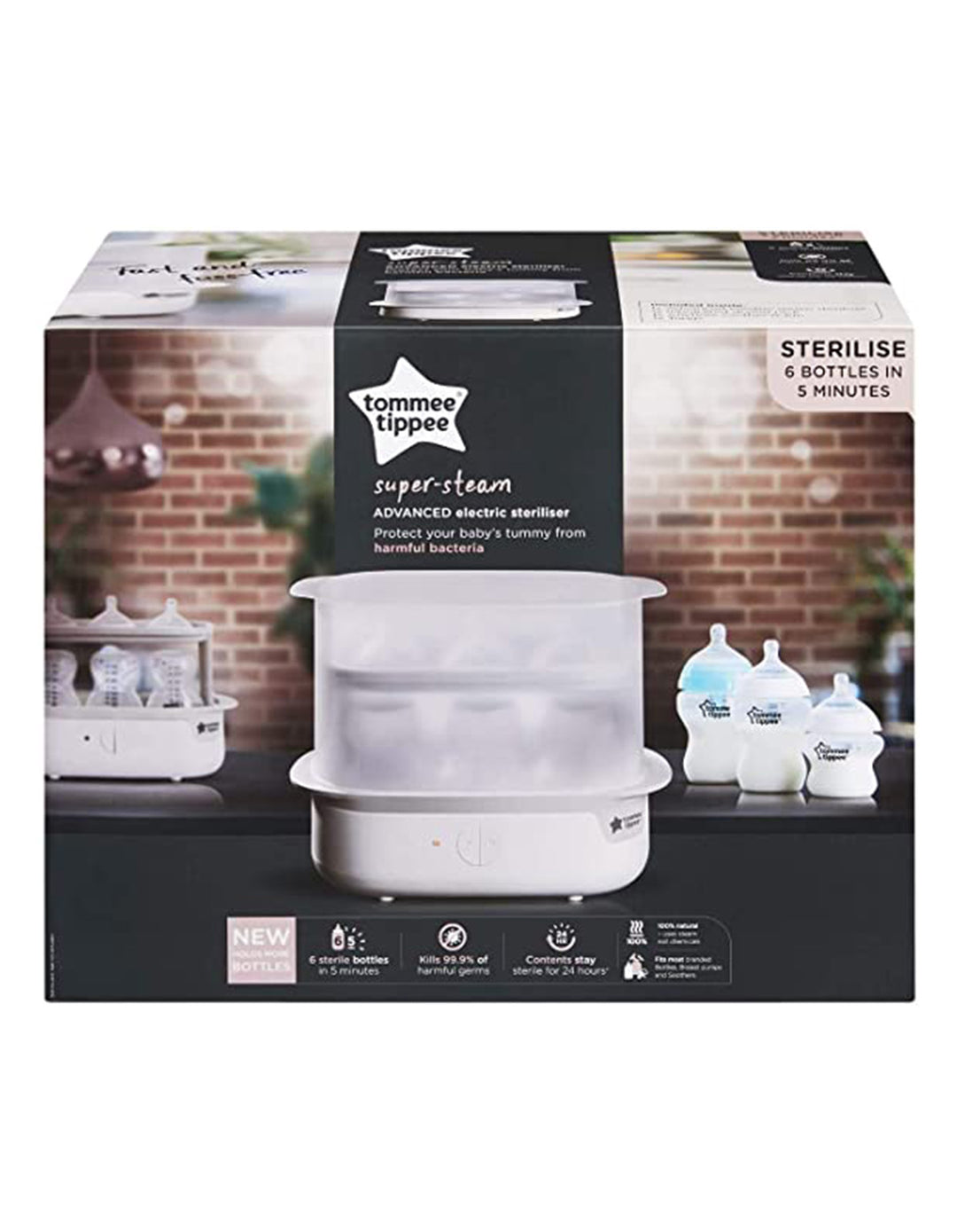 Tommee Tippee Baby Super Steam Advanced Electric Sterilizer White TT 423221 at Zubaidas Official™ Pakistan