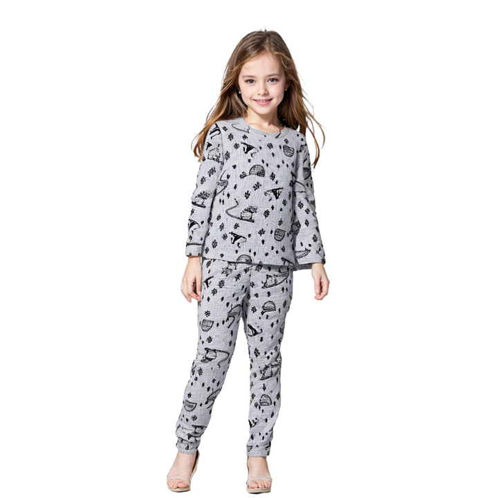 Zubaida's Night Suit Pine Tree Grey - Zubaidas Official™