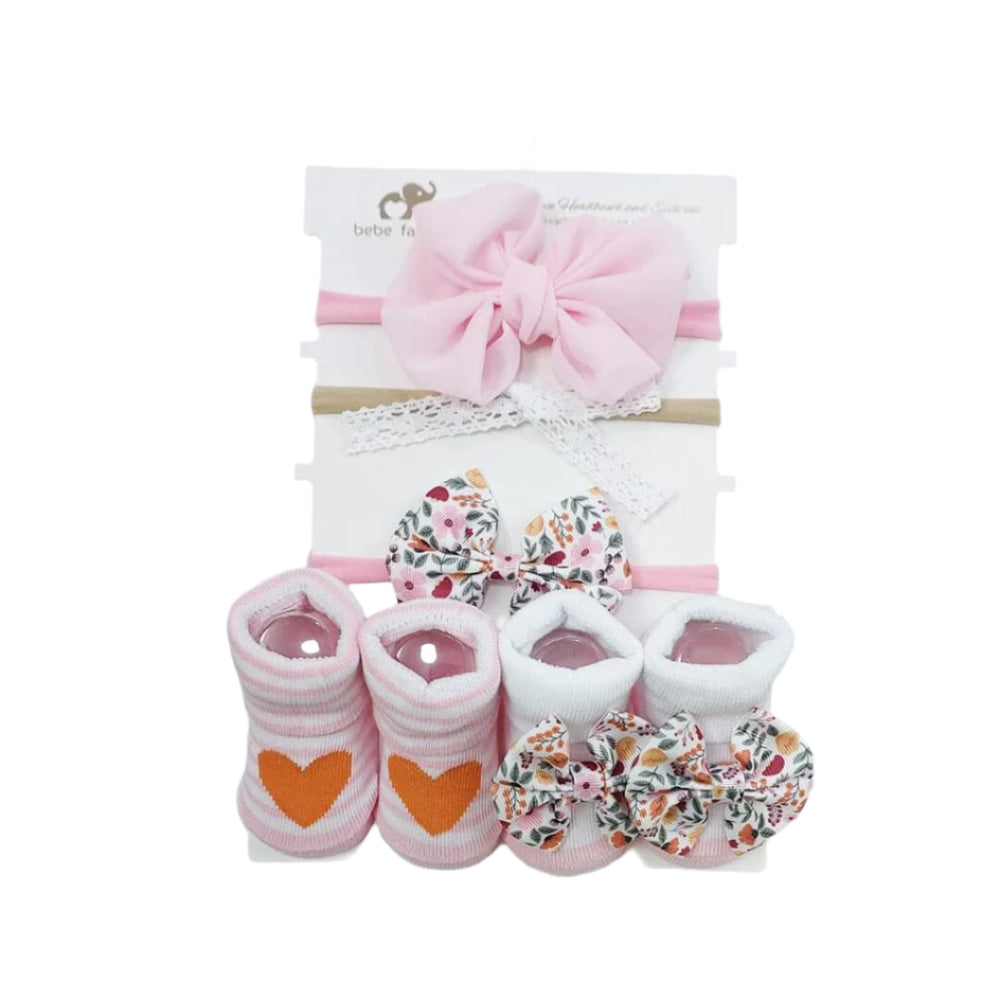 Zubaida's Adorable 5 Pcs Socks & Headbands Coordinated Set - Zubaidas Official™