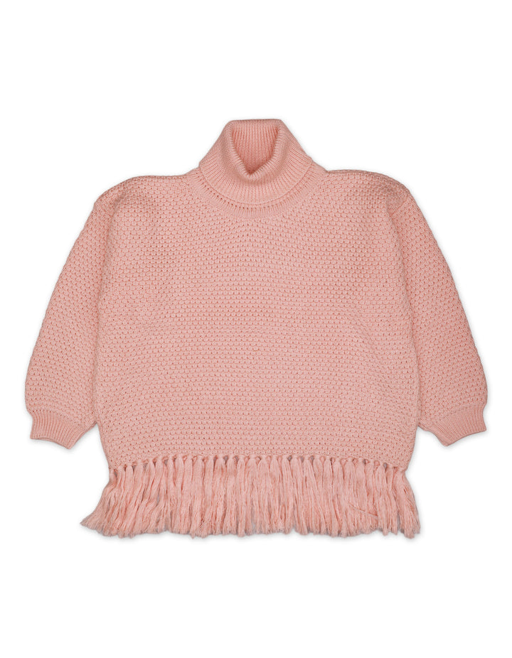 Zubaida's Top Woolen Peachy Pink Toddler for Girls