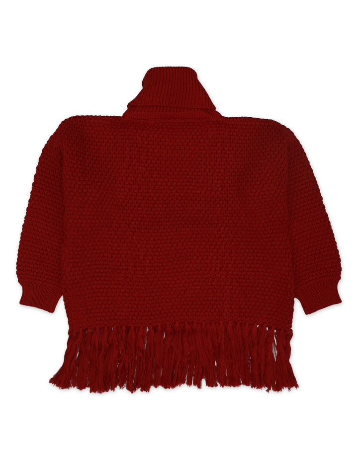 Zubaida's Top Woolen Maroon Toddler for Girls