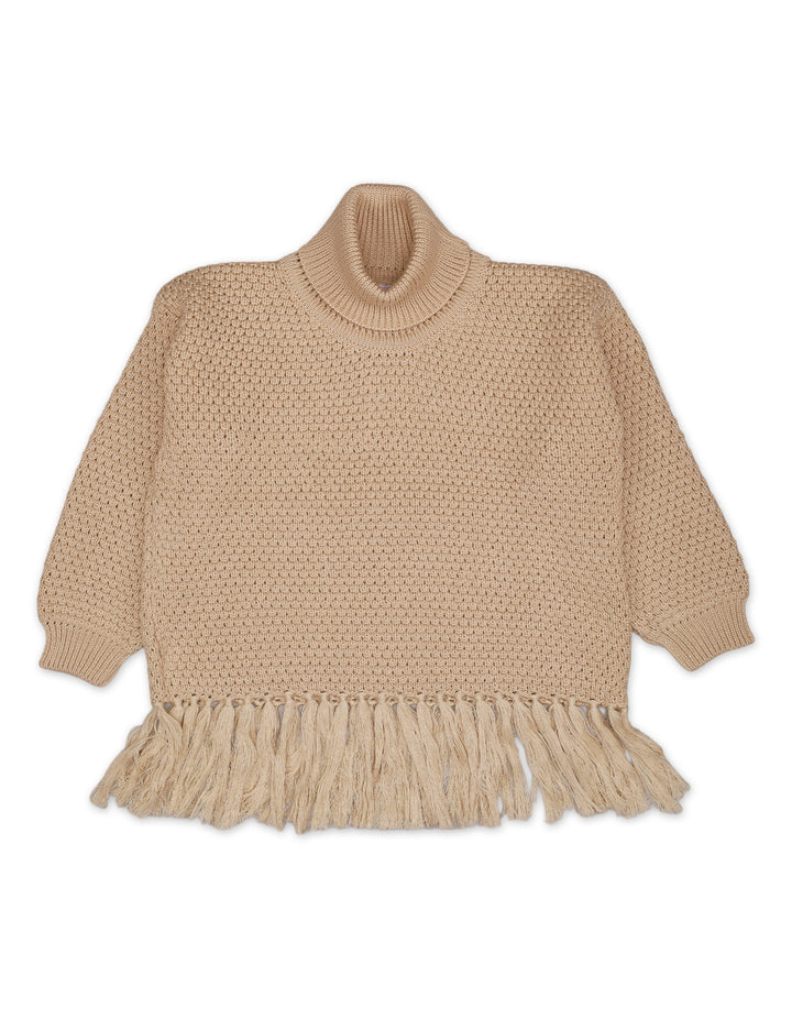 Zubaida's Top Woolen Beige Toddler for Girls