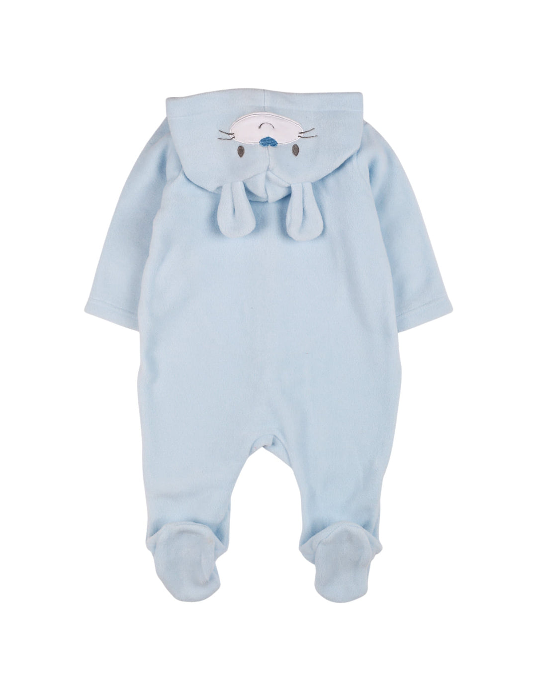 Zubaida's Romper Fleece Hooded Meow Blue