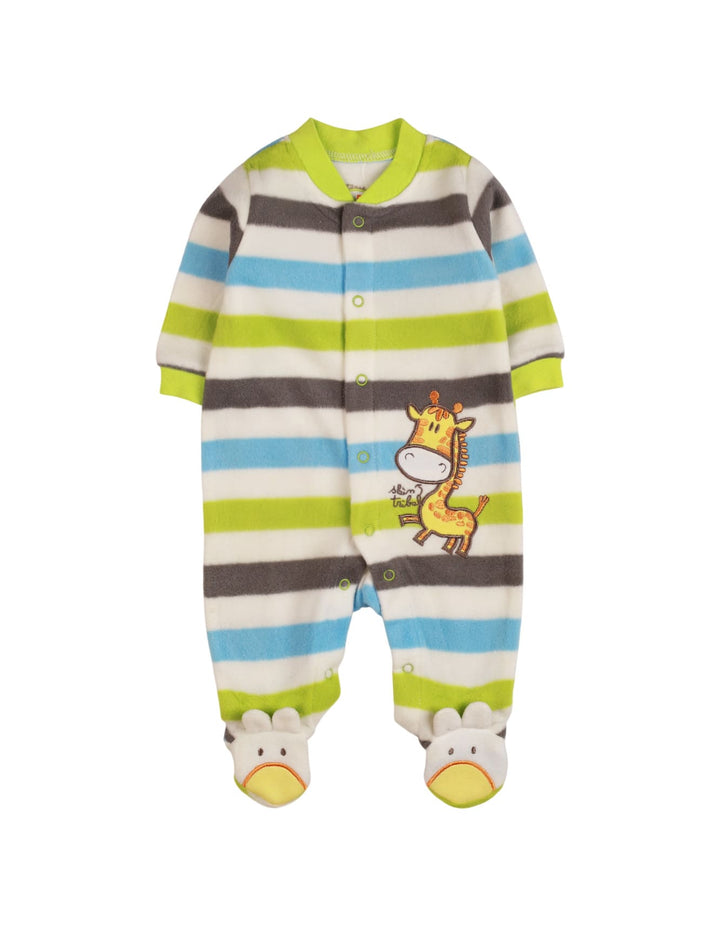 Zubaida's Romper Fleece Multi Stripes Giraffe